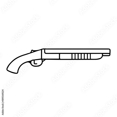 Sawed-off shotgun line icon vector on a white background
Vector line icon