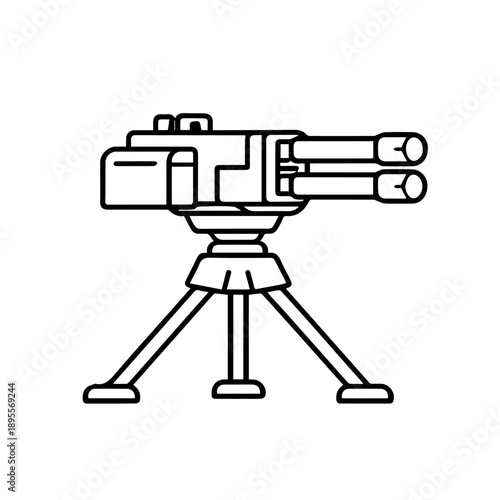 Turret line icon vector on a white background
Vector line icon