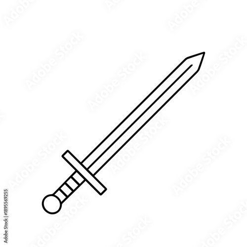 Sword line icon vector on a white background
Vector line icon