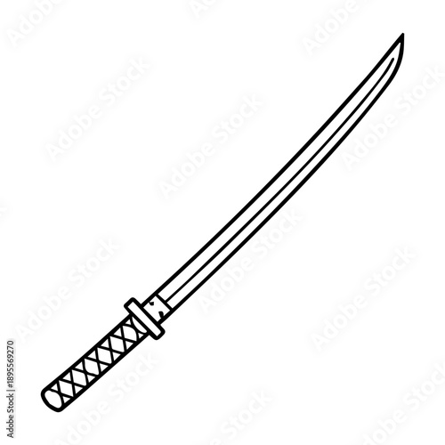 Katana line icon vector on a white background
Vector line icon