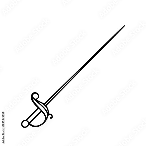 epee line icon vector on a white background
Vector line icon
