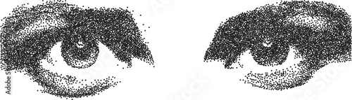 Eye y2k retro stipple art iris brutalist halftone vector png transparent, vision 2000s photocopy effect tattoo aesthetic