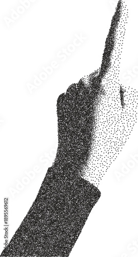 Hand y2k retro stipple art gesture brutalist halftone vector png transparent, finger 2000s photocopy effect tattoo aesthetic