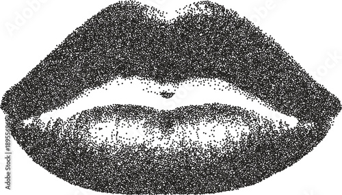 Mouth y2k retro stipple art lip brutalist halftone vector png transparent, tongue 2000s photocopy effect tattoo aesthetic