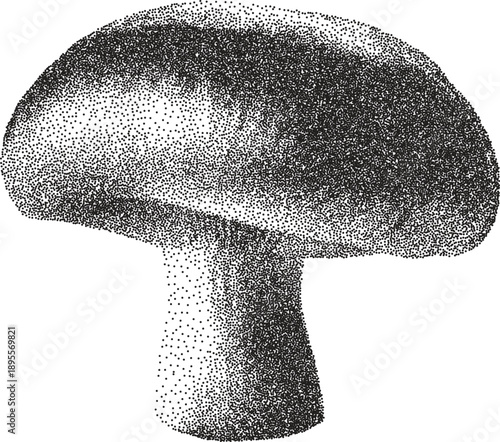 Mushroom retro y2k stipple design trippy halftone brutalist urban vector png with clear background, fungi 2000s photocopy grunge tattoo gen z effect