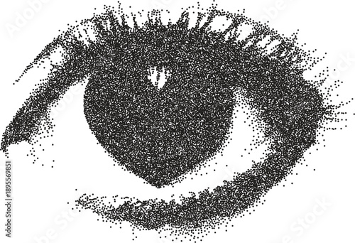 Eye y2k retro stipple art iris brutalist halftone vector png transparent, vision 2000s photocopy effect tattoo aesthetic