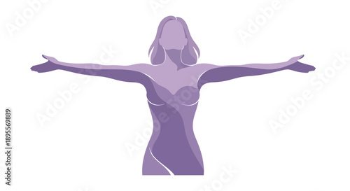 Stylized Woman Figure Arms Wide Open.