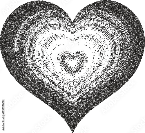 Heart retro y2k stipple design love halftone brutalist urban vector png with clear background, passion 2000s photocopy grunge tattoo gen z effect