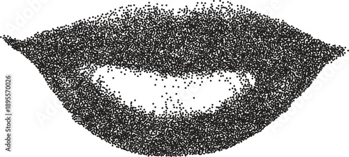 Mouth y2k retro stipple art lip brutalist halftone vector png transparent, tongue 2000s photocopy effect tattoo aesthetic
