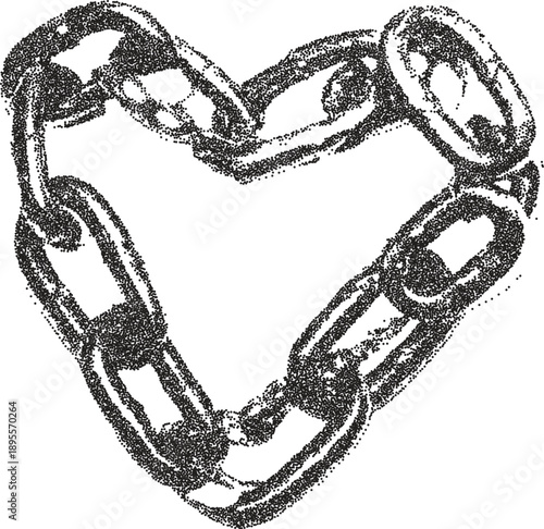 Heart retro y2k stipple design love halftone brutalist urban vector png with clear background, passion 2000s photocopy grunge tattoo gen z effect