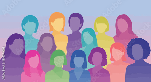 Diverse Group of Women Standing Together in Solidarity.