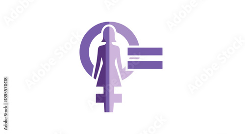 Feminism Symbol Woman Equality Icon Purple Gradient.