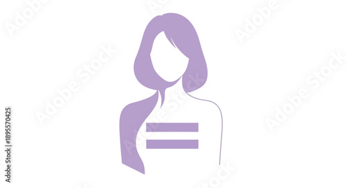 Illustration of a woman with an equality symbol on her chest.