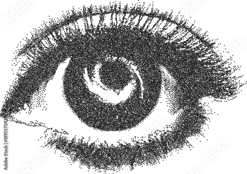 Eye y2k retro stipple art iris brutalist halftone vector png transparent, vision 2000s photocopy effect tattoo aesthetic