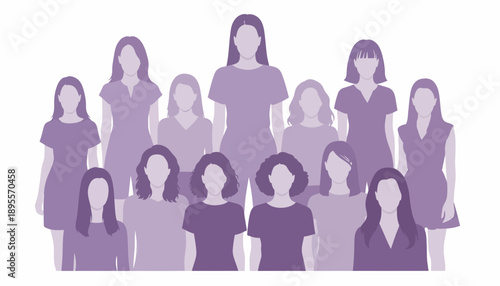 Diverse Group of Women Standing Together in Unity.