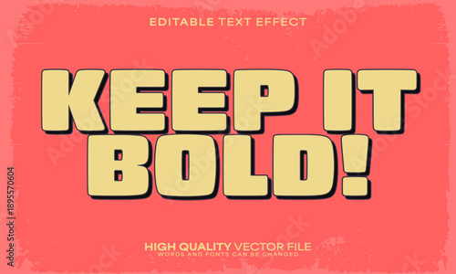 Retro classic text effect, editable text effect and vintage 3d font style bold shadow oldschool poster design