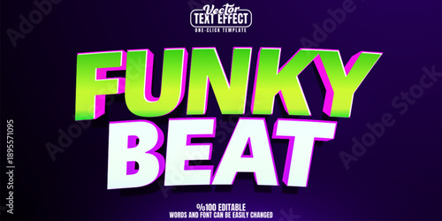 Funky editable text effect, customizable beat and music 3d font style