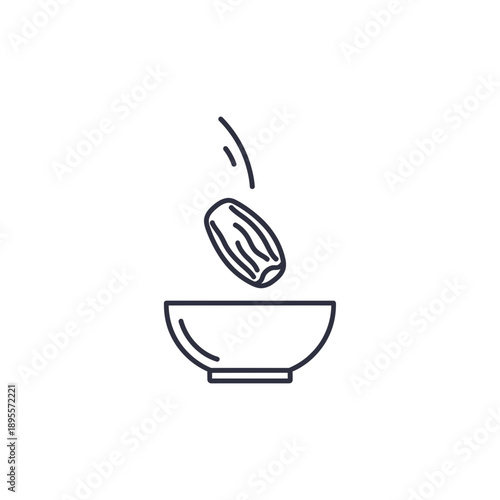 A coffee bean being tossed into a bowl from an aerial viewpoint capturing the dynamic motion
