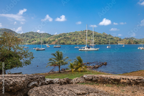 The view of the bay in Portobelo, Panama