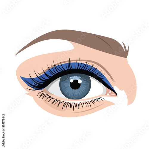 Blue Eyeliner on Woman's Eye
