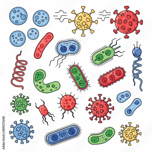Variety of Virus and Bacteria