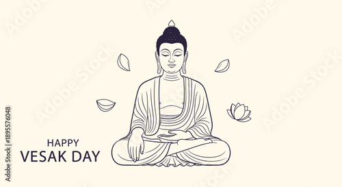 Buddha Sitting Meditation Peaceful Lotus Position.