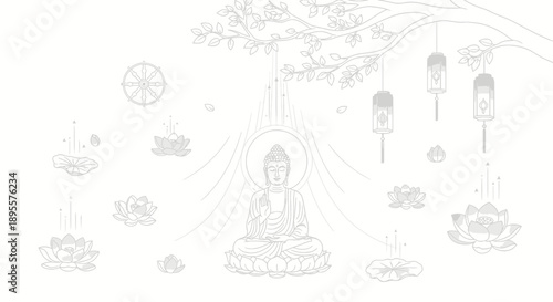 Buddha Statue Meditation Peaceful Spiritual Symbol.