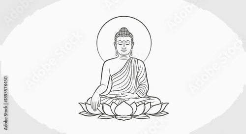 Buddha Statue Sitting Meditation Lotus Position.
