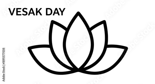 Simple Black Lotus Flower Illustration Design.