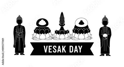 Vesak Day Buddhist Celebration Illustration Design.