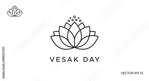 Vesak Day Lotus Flower Illustration Design.