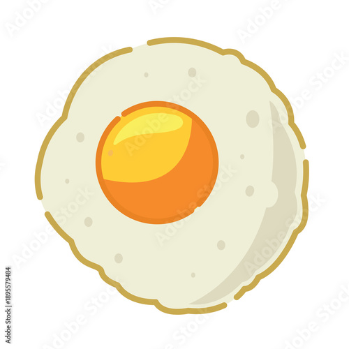 Cartoon vector illustration of sunny side up egg, sunny side up icon, fried egg vector image, eggs clip art, clip art eggs, breakfast icon