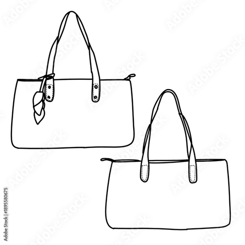 Elegant Handbag Sketches - Stylish Tote Bag Designs.