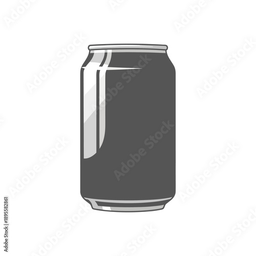 Sleek Metal Soda Can Isolated on White Background
