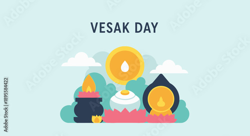 Buddha Statue with Candle and Incense.