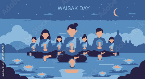 Group of People Meditating Together Serene Scene.