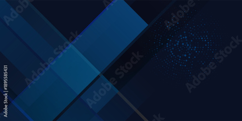 Blue black abstract background geometry shine and layer element vector for presentation design. Suit for business, corporate, institution, party, festive, seminar, and talks
