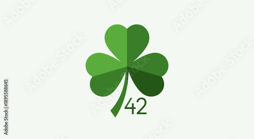 Four Leaf Clover Graphic with Number Forty Two.