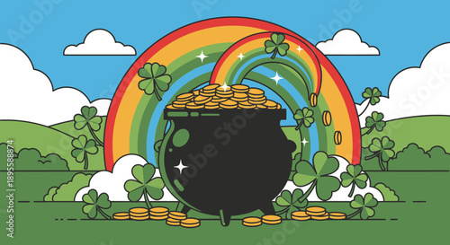 Pot of Gold at End of Rainbow.