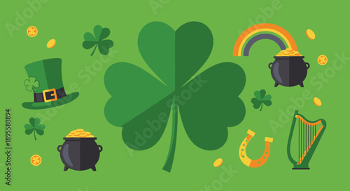 St Patricks Day Clover and Symbols.