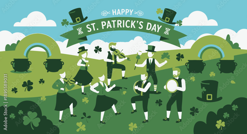 Fototapeta premium St Patricks Day Irish Dancers Celebration.