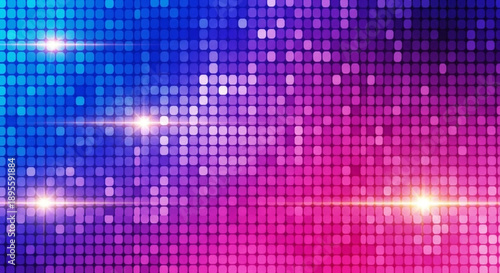 Wallpaper Mural Glowing LED tiles in vibrant blue and pink gradient with shining lights and lens flares in modern digital background for tech design Torontodigital.ca