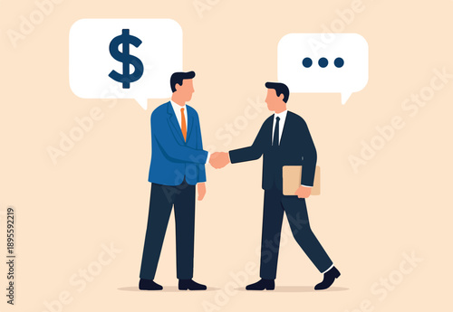  Salary negotiation, money compensation or job wage income, career performance reward, benefit or pay rate, employment incentive, job offer, business people manager negotiate salary with new employee