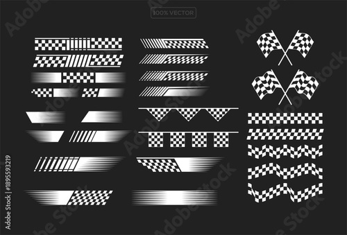 racing stripe vector set, race car vector, checkered flag designs, racing stripe speed, decal patterns, dynamic lines, competition, automotive graphics