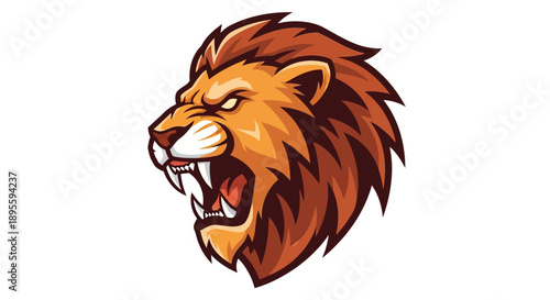 Illustration of a Roaring Lion Head.