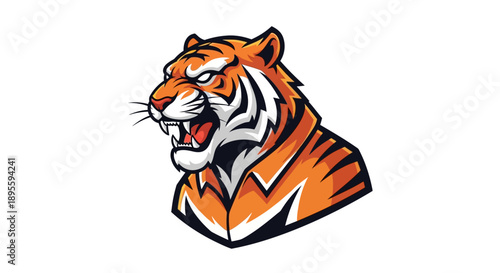Illustration of an Angry Tiger Head.
