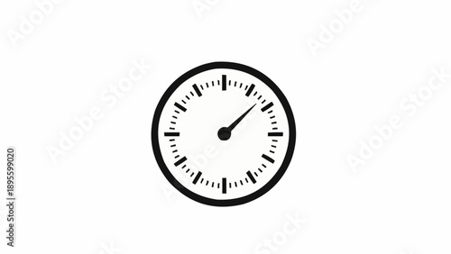 Simple Black and White Clock Face.