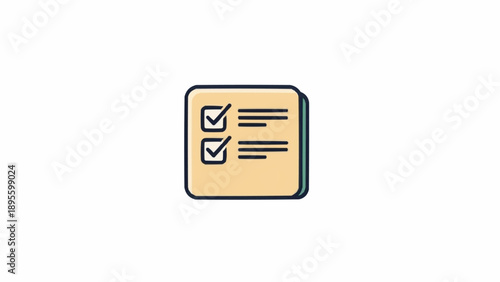 Document with Checkmark and Lines Icon.