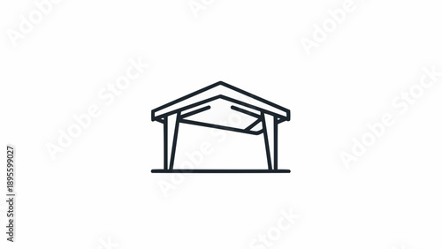 Simple Line Drawing of a Pavilion.