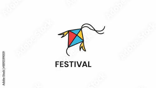 Colorful Kite Illustration for Festival Theme.